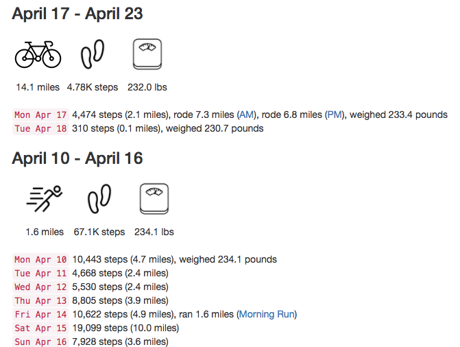 Weekly Activity View